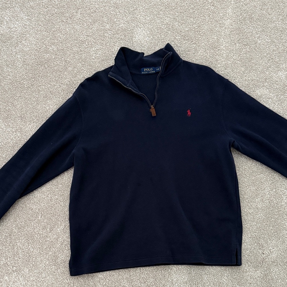 Polo by Ralph Lauren Men's Dark Blue Zip-Up Sweater